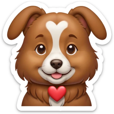 perro con corazones al rededor sticker
