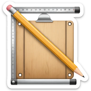 pencil and ruler crossing on a screen sticker