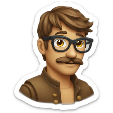 Roux avec lunette moche sticker