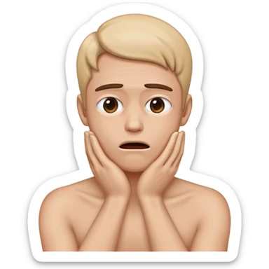 a person pretending to choke them self sticker