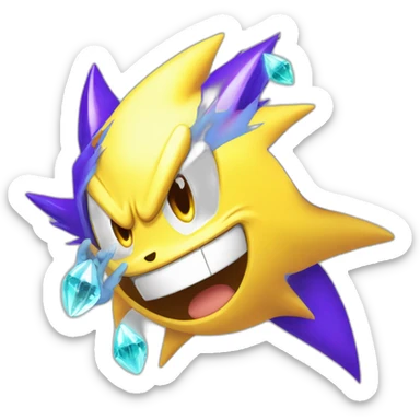 Super sonic with chaos emeralds sticker