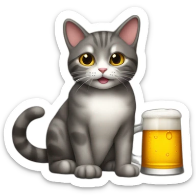Cat sure une torture qui bois une bière sticker