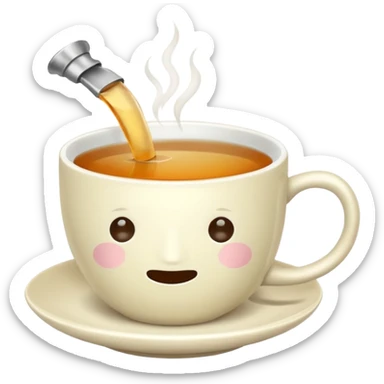 simple cup of tea with ginger root with no face sticker