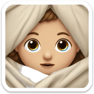 Twin newborn boys brown hair blue eyes wrapped in a blanket  sticker