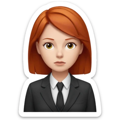 redhead woman with office look sticker