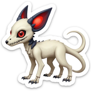 Eldritch Spooky Scary Skeletal Linoone-Absol-Trico-Hybrid (Full body) sticker