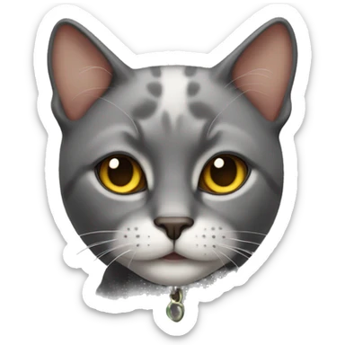 Cat with a septum piercing  sticker