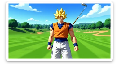 Photo of a Son goku in golf 4, dragon ball style sticker