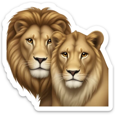 Lion and Lioness couple sticker