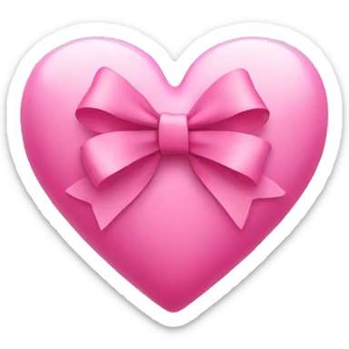 Pink heart with a bow sticker