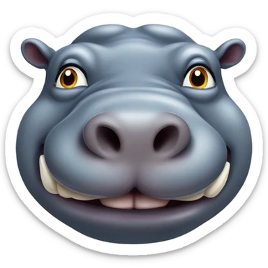Fat hippo with gap teeth sticker