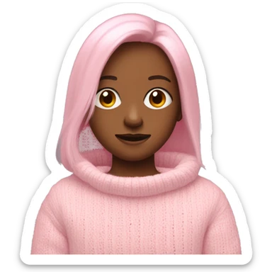 White cute little can in a pastel pink sweater sticker