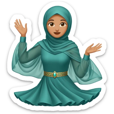 fully veiled woman dancing face also sticker