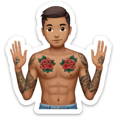 man have more tattoos on his body sticker