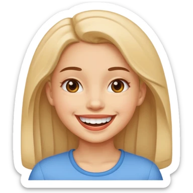 Girl with a huge smile sticker
