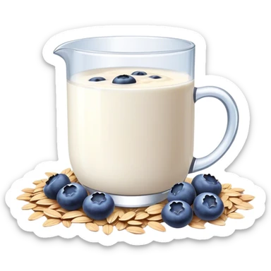 Oat with blueberries and milk sticker