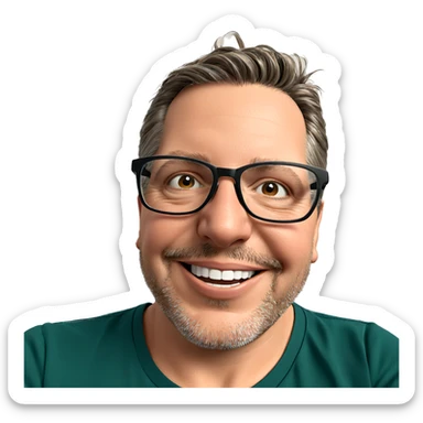 smiling boy with glasses portrait sticker