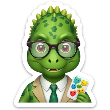 dino ux designer with stickers sticker