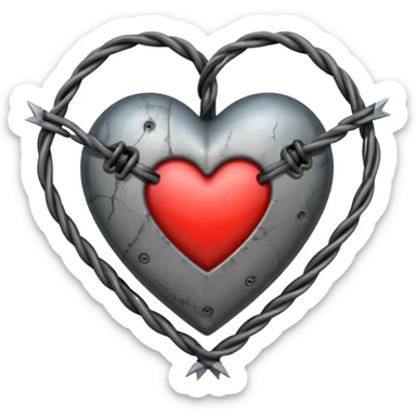 heart with a black barbed wire sticker