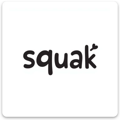 'squak' word in playful hand-drawn doodle style sticker