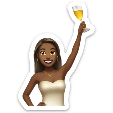 Brown skin girl Bachelorette party in Paris sticker