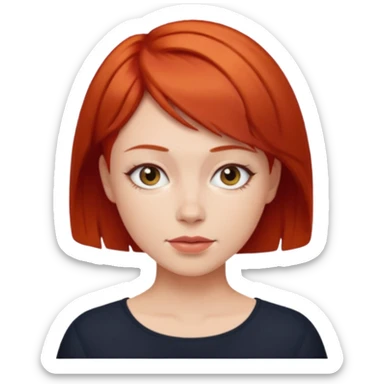 Branca ruiva cabelo curto sticker