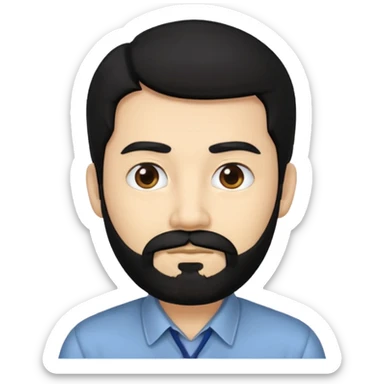 Professor in the la casa de papel TV show, with black hair and beard sticker