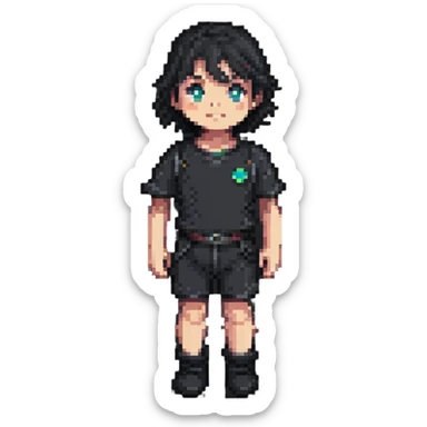 full body child human character sticker