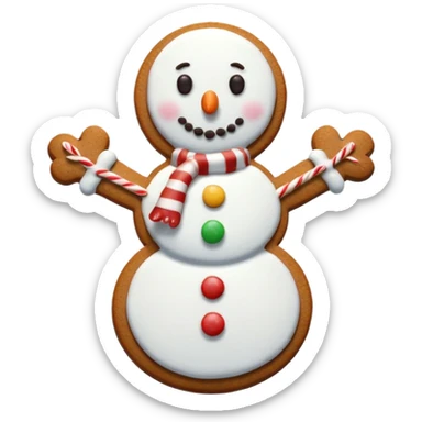 gingerbread cookie in snowman shape sticker