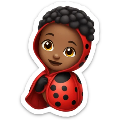baby in a ladybug costume sticker