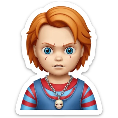 chucky horror neckless sticker