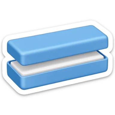 White eraser with blue wrap sticker