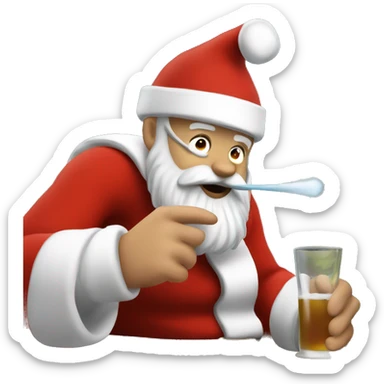 santa taking a shot  sticker