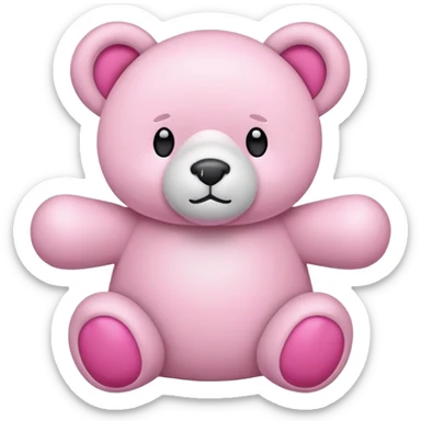 Oso blanco con lacito rosa sticker