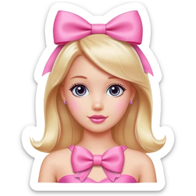 Barbie Pink Bow sticker