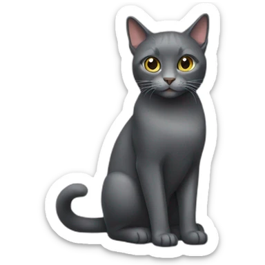 dark gray britan cat sticker