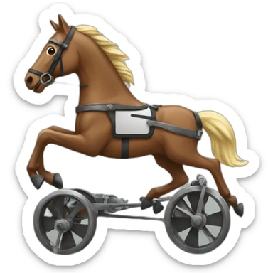 Mechanical horse racing sticker