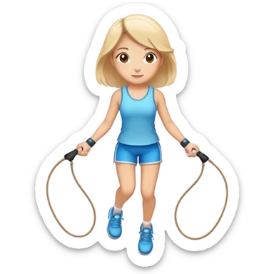 Girl on a jump rope sticker