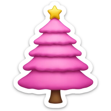 pink christmas tree sticker