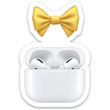 Air pods max with a bow sticker