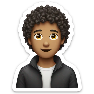 Short curly head teen boy with goate  sticker