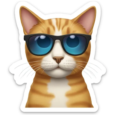 Cat with sunglasses sticker