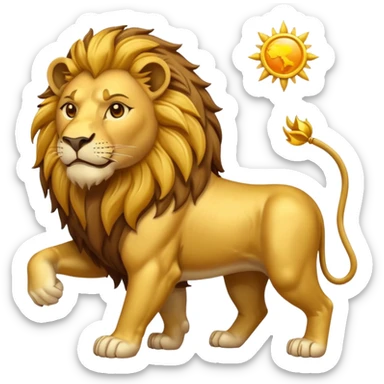 Sun and lion with map of Iran sticker