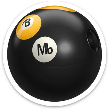Black pull Ball with MB written on it. Nothing else no holes or anything  sticker