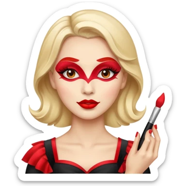 theater player doing make up sticker