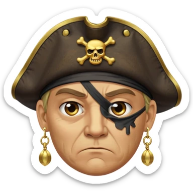 Irritated pirate sticker