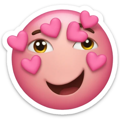 love emoji with pink hearts sticker