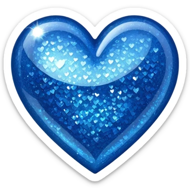 glitter heart blue sticker