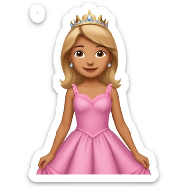 Parisian woman in a princess dress on the Eiffel Tower sticker