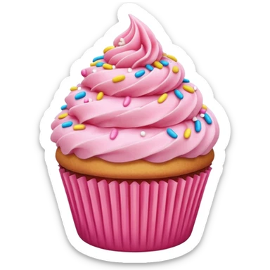 cupcake with pink frosting sticker